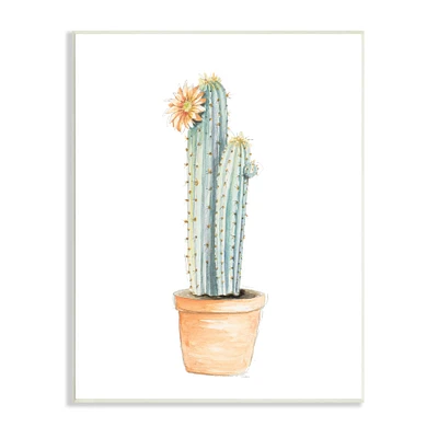 Stupell Industries Flowering Cactus Pop Minimal Southwestern Tones Wall Plaque