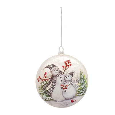 6ct. 5.5" Glass Snowman Disc Ornaments