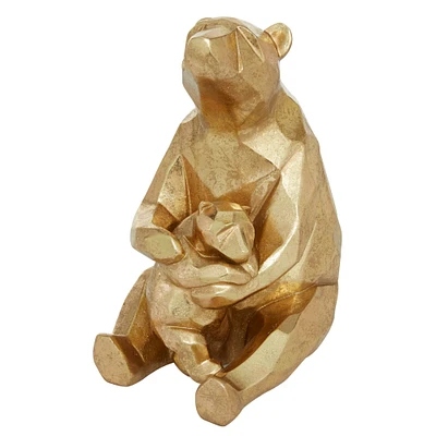 CosmoLiving by Cosmopolitan Gold Resin Modern Bear Sculpture, 10" x 6" x 8"
