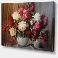 Designart - Bouquet of Blooming Peonies - Large Floral Wall Art Canvas