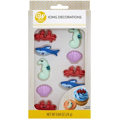 Wilton® Crab, Seashell, Seahorse & Shark Royal Icing Decorations