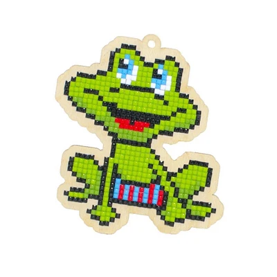 Wizardi Diamond Painting Ornament Kit Happy Frog