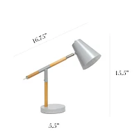 Simple Designs 16.7" Wooden Pivot Desk Lamp