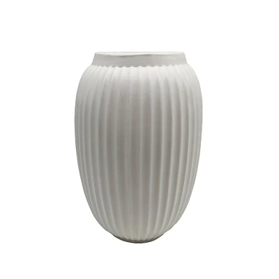 8 Pack: 9" White Geometric Fluted Ceramic Vase by Ashland®