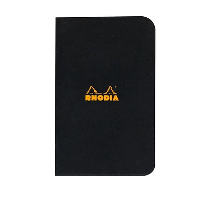 Rhodia® Black Side Stapled Graph Notebook, 3" x 4.75"