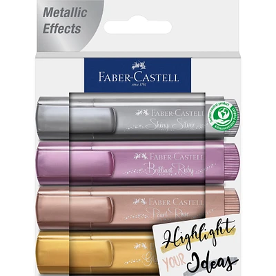 6 Packs: 4 ct. (24 total) Faber-Castell® Textliner Basic Metallic Highlighters