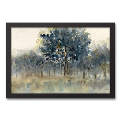 Watercolor Trees Canvas Wall Art in Black Frame