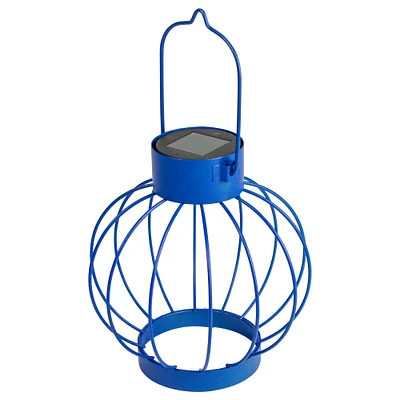 6.5" Outdoor Hanging LED Solar Lantern with Handle