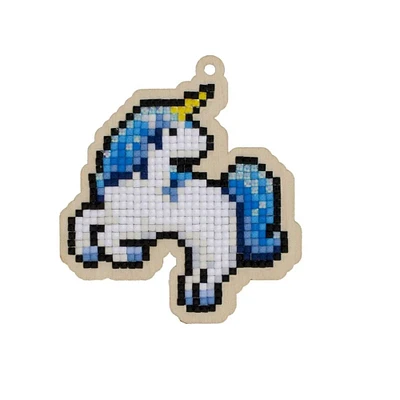 Wizardi Diamond Painting Ornament Kit Blue Unicorn