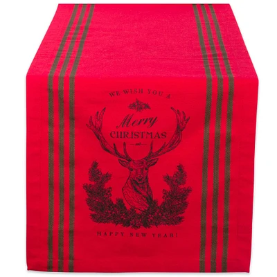 DII® 108" Red Stag Christmas Print Table Runner