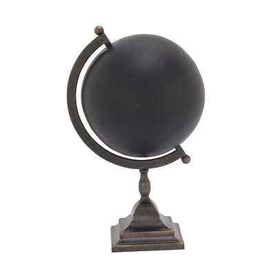 18" Black Iron Industrial Globe