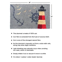 RugSmith Multicolor Lighthouse Machine Tufted Doormat