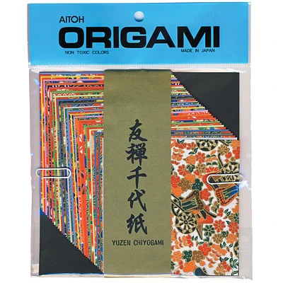 Aitoh Decorative 4'' Yuzen Chiyogami Washi Paper, 40 Sheets