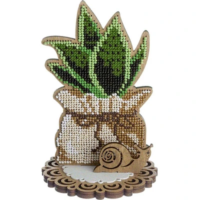 Wonderland Crafts Plant in Bag Bead Embroidery on Wood Kit