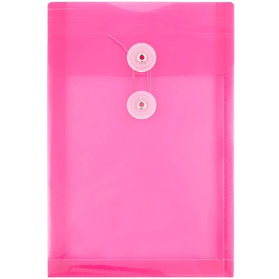 JAM Paper 6.25" x 9.25" Button & String Tie Closure Plastic Envelopes