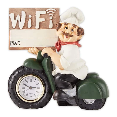 Chef with Wifi Sign & Clock