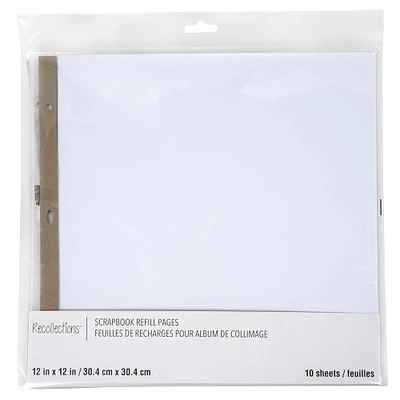 12" x 12" White Scrapbook Refill Pages by Recollections