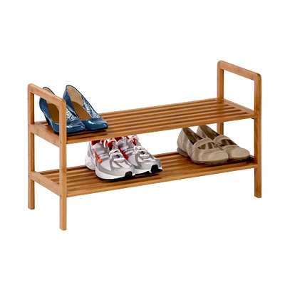 Honey Can Do 2-Tier Bamboo Shoe Rack