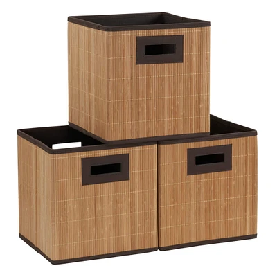 Household Essentials Woven Bamboo Storage Cube Basket Set