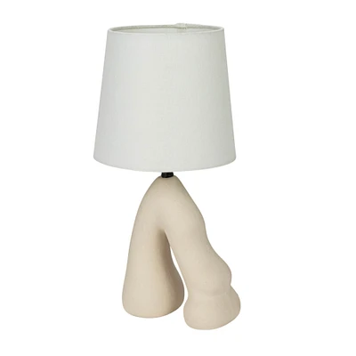 16.5" White Volcano Finish Ceramic Table Lamp