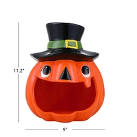 Mr. Halloween 11" Motion Activated Ceramic Jack-O-Lantern Candy Bowl