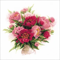 RIOLIS Peonies In A Vase Cross Stitch Kit