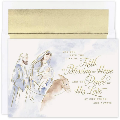 JAM Paper Blessings of Hope Christmas Card & Envelopes Set, 18ct.