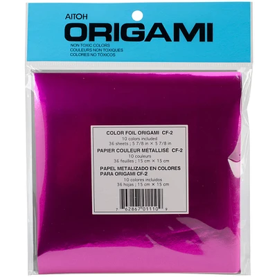 Aitoh 5.875" Assorted Foil Origami Paper, 36 Sheets