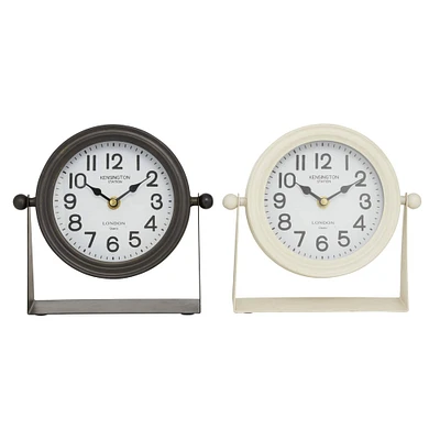 8" Round Metal Modern Clock Set