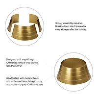 Glitzhome® 22" Christmas Painted Gold Metal Tree Collar