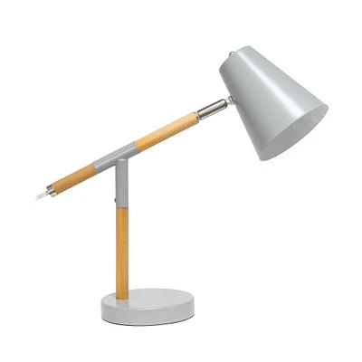 Simple Designs 16.7" Wooden Pivot Desk Lamp