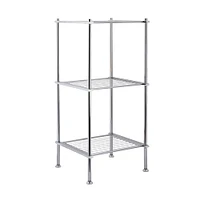 Organize It All 28" Metro Chrome 3-Tier Freestanding Shelving Tower