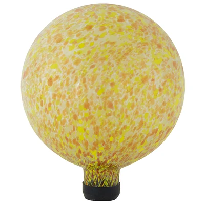 10" Orange and Yellow Speckled Glass Garden Gazing Ball