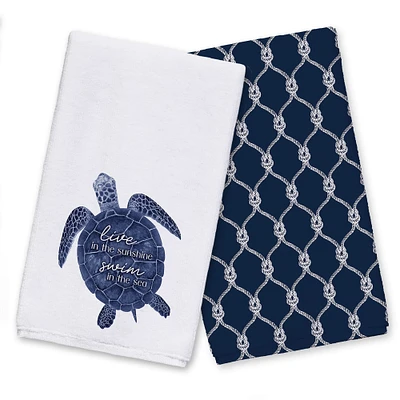 Live in The Sunshine Swim In The Sea Tea Towel Set