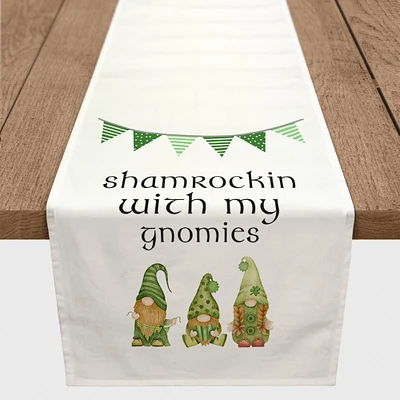 Shamrockin Gnomies Cotton Twill Runner