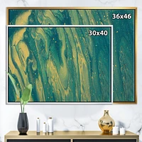 Designart - Emerald Green and Gold Marble