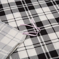 Glitzhome® Polar Fleece Black & White Plaid Reversible Duvet Cover