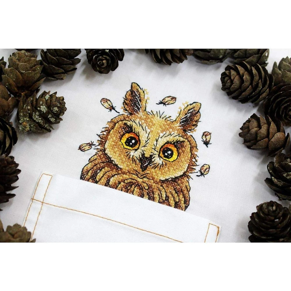 MP Studia Curious Owl Cross Stitch on Clothes Kit