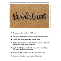 RugSmith Black Be Our Guest Machine Tufted Doormat