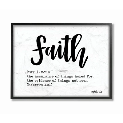 Stupell Industries Faith Definition Religious Black And White Word Design Framed Wall Art