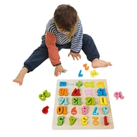 Toy Time Wooden Number Puzzle Board