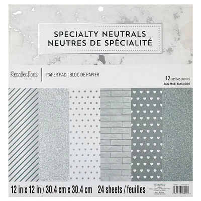 Specialty Neutrals Paper Pad by Recollections™, 12" x 12"