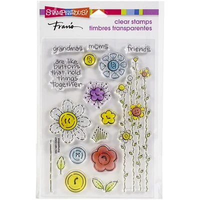 Stampendous® Button Blossoms Perfectly Clear Stamps