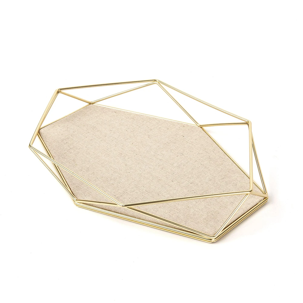 Umbra Matte Brass Prisma Jewelry Tray