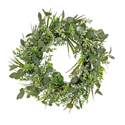 22" Eucalyptus & Grass Wreath