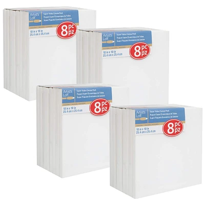 4 Packs: 8 ct. (32 total) 10" x 10" Super Value Canvas Pack by Artist's Loft™ Necessities™