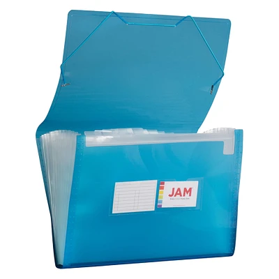 JAM Paper 10" x 15" Legal Size 13 Pocket Plastic Expanding File Accordion Folder