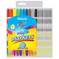 6 Packs: 12 Packs 10 ct. (720 total) BAZIC® Double-Tip Washable Markers