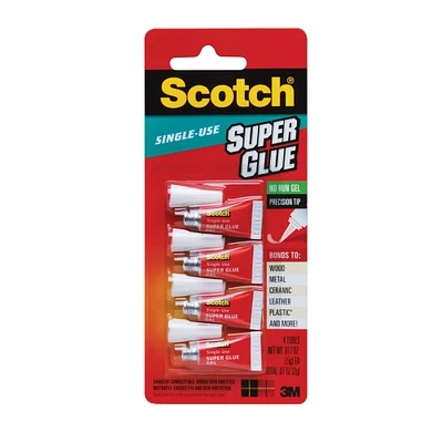 24 Packs: 4 ct. (96 total) 3M™ Scotch® Single Use Super Glue Gel