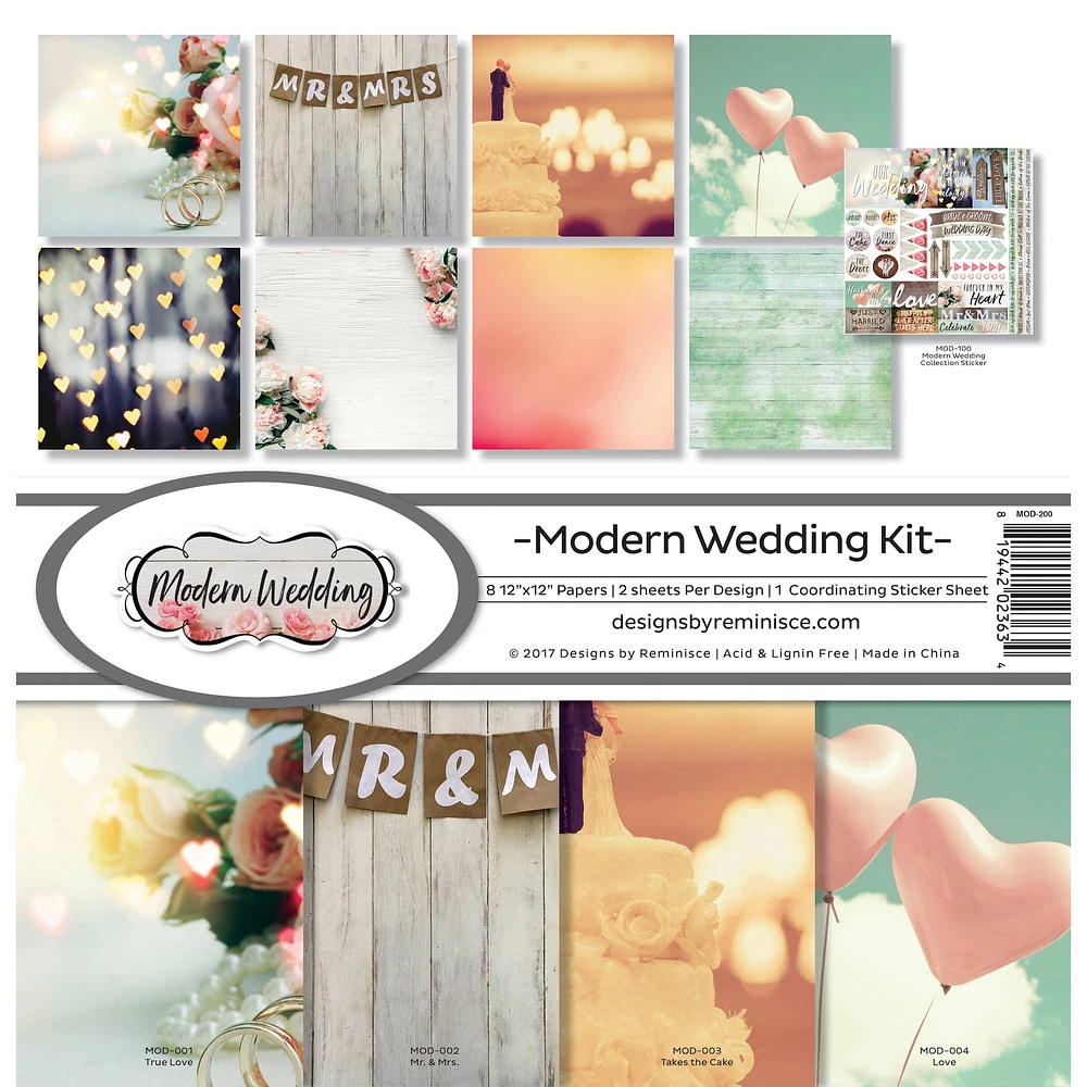 Reminisce Collection Kit 12"X12"-Modern Wedding